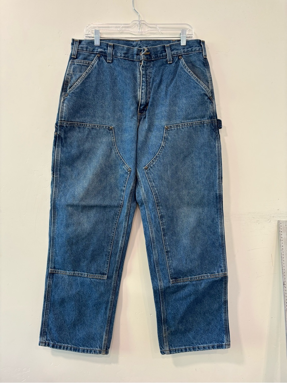 Carhartt B73 DST Double Knee Jeans Mens 34X30 Original Dungaree Fit Carpenter